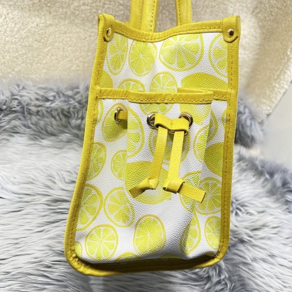 Dooney & Bourke Lemon Lime Large Coated Canvas Saffiano Trim Shopper Tote - Picture 2 of 11